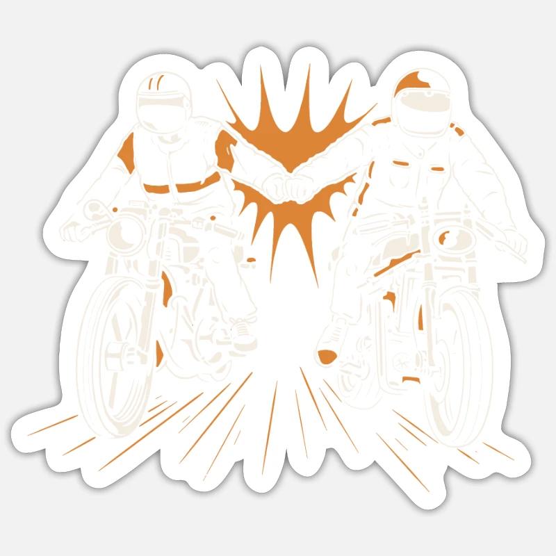 Ride & High-Five - Sticker size S (10 x 10 cm) - white matte