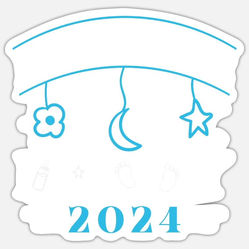 First Time Daddy 2024 - Sticker Größe S (10 x 10 cm) - Mattweiß