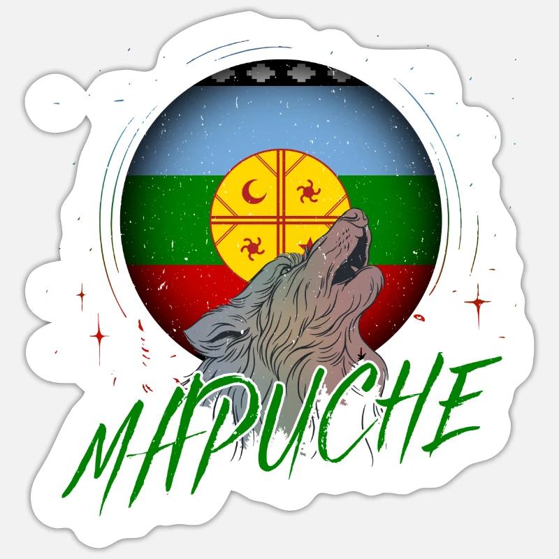 Mapuche - Sticker taille S (10 x 10 cm) - blanc mat