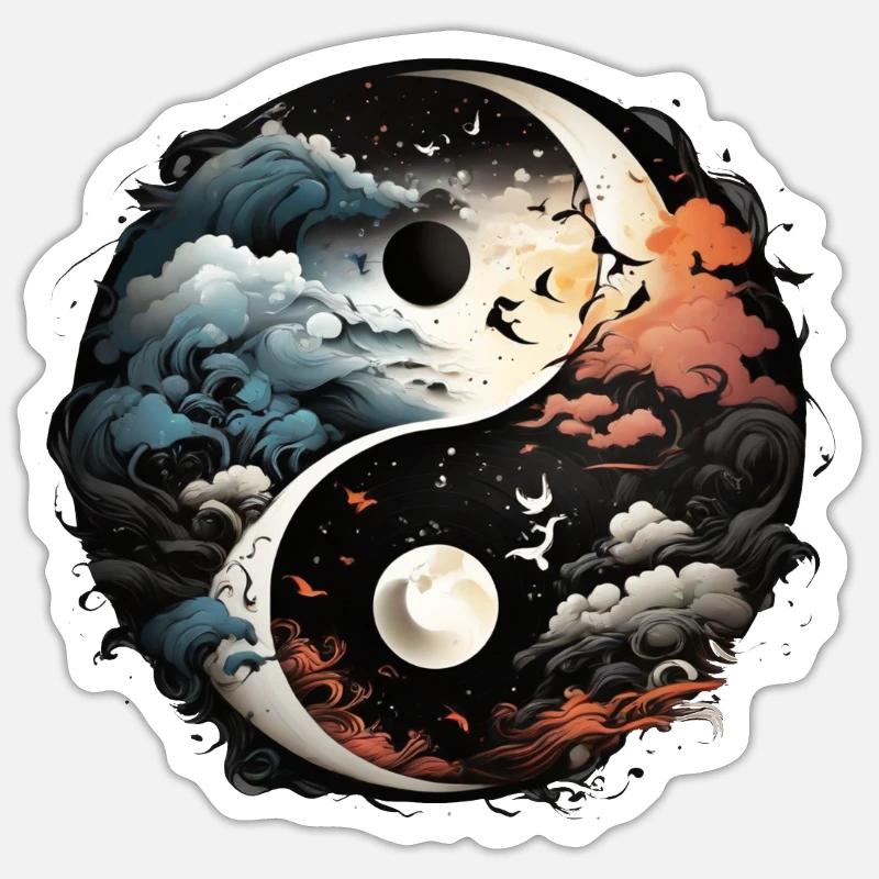Yin Yang - Sticker size S (10 x 10 cm) - white matte