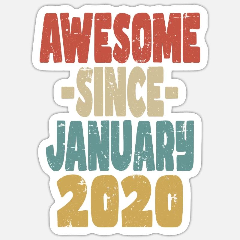 Awesome January 2020 - Sticker size S (10 x 10 cm) - white matte