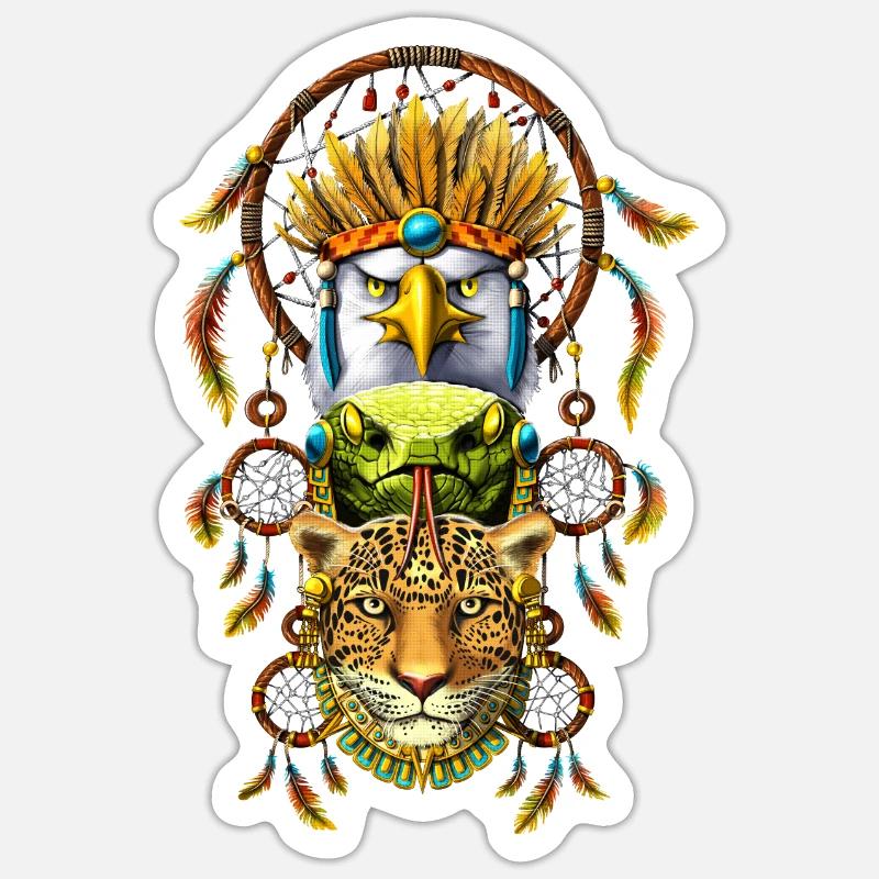 Aztec Dreamcatcher - Sticker size S (10 x 10 cm) - white matte
