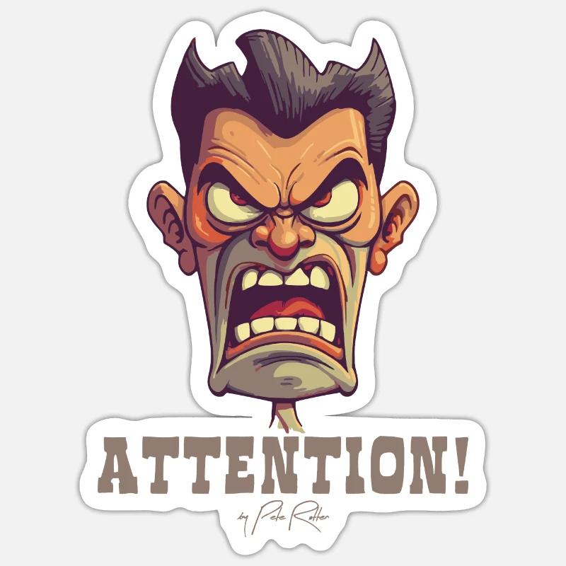 Drill Sergeant Lehrer, Achtung! Sticker Größe S (10 x 10 cm)