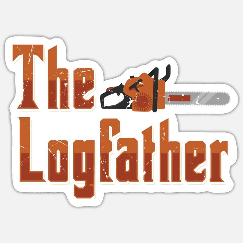Lumberjack Chainsaw Arborist - Sticker size S (10 x 10 cm) - white matte