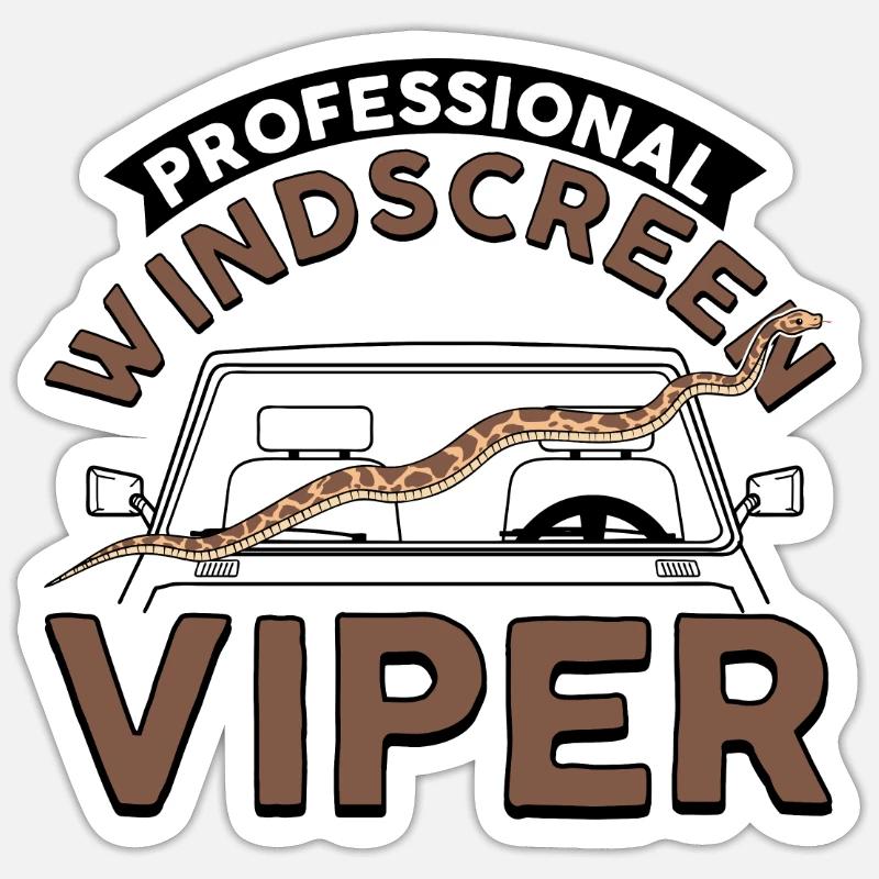 Professional Windscreen Viper - Sticker size S (10 x 10 cm) - white matte