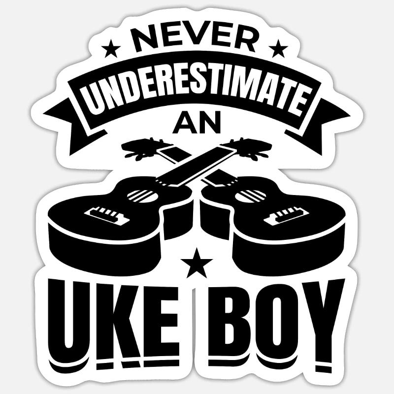 Ukulélé Garçon Sticker taille S (10 x 10 cm)