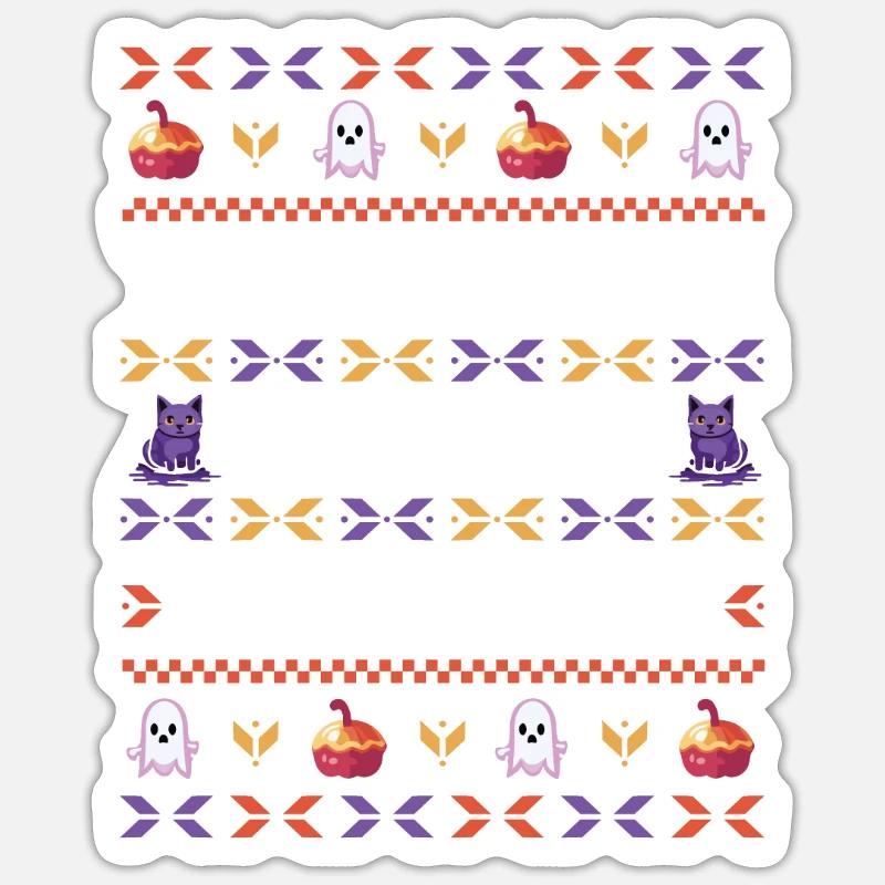 Fête d’Halloween Pixel - Sticker taille S (10 x 10 cm) - blanc mat