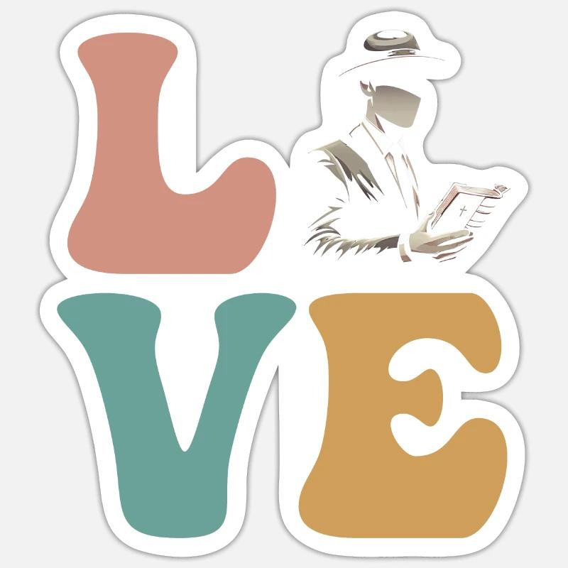 Pasteur Prédicateur Chrétien - Sticker taille S (10 x 10 cm) - blanc mat