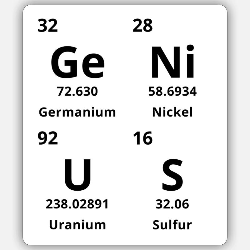 Genius - Sticker size S (10 x 10 cm) - white matte