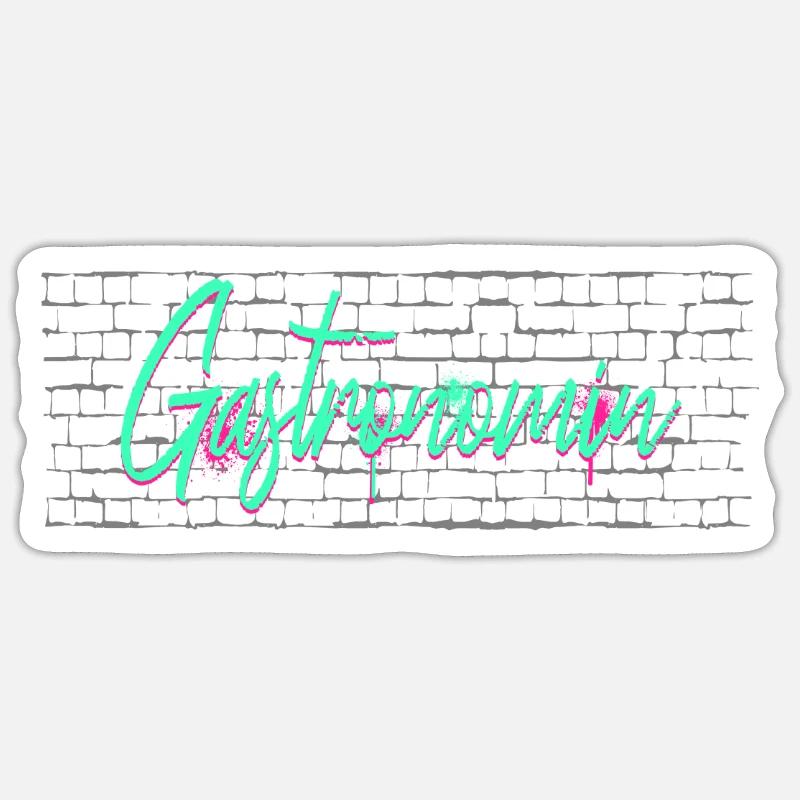 Restaurant Wirt Koch Abschluss-Geschenk - Sticker Größe S (10 x 10 cm) - Mattweiß
