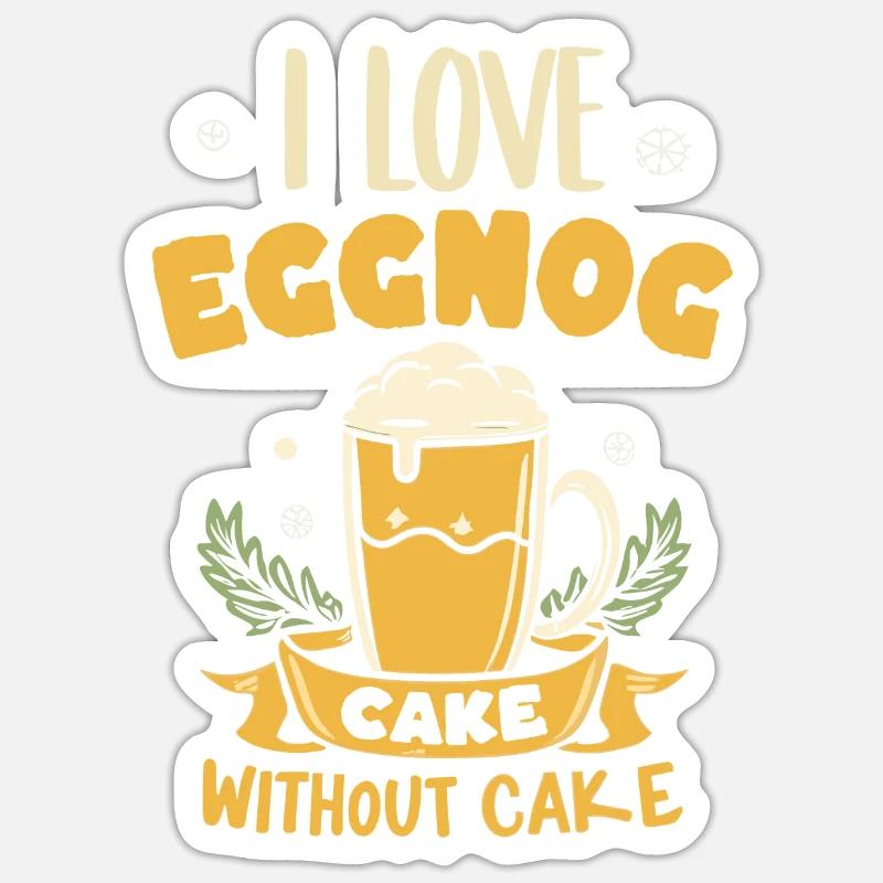 I Love Eggnoc Cake Without Cake - Sticker Größe S (10 x 10 cm) - Mattweiß