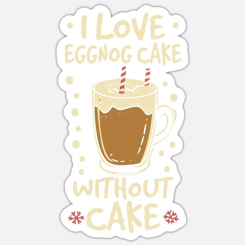 I Love Eggnoc Cake Without Cake - Sticker Größe S (10 x 10 cm) - Mattweiß