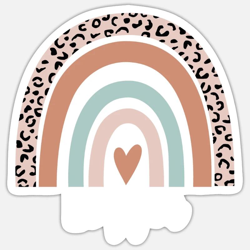 Logger Rainbow Leopard Funny Logger Appreciation Sticker size S (10 x 10 cm)