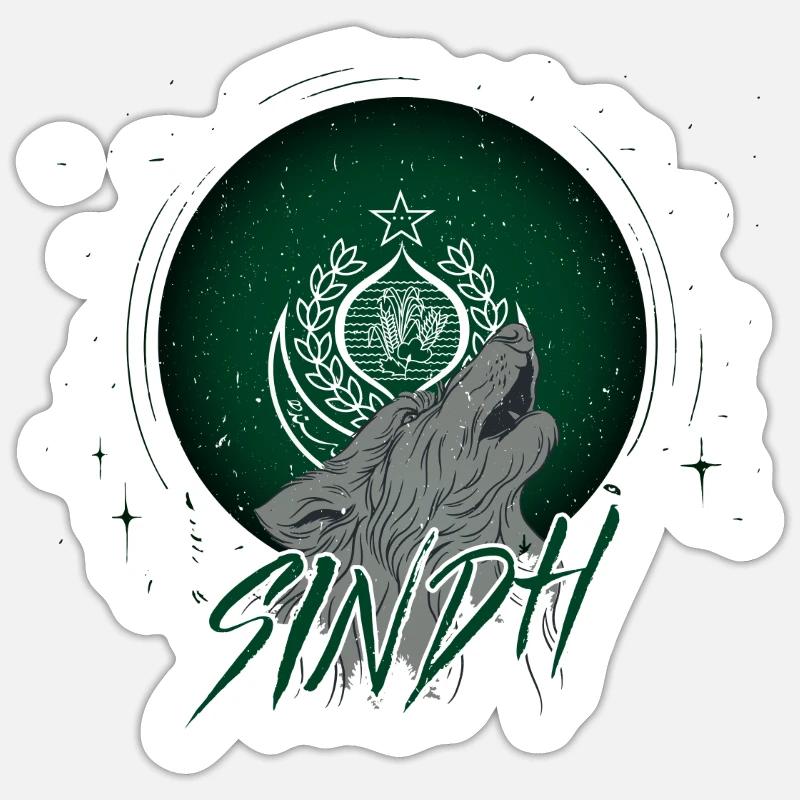 Sindh - Sticker size S (10 x 10 cm) - white matte
