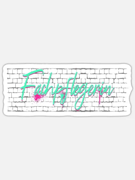 Krankenpfleger Abschluss-Geschenk Fachpflegerin - Sticker Größe S (10 x 10 cm) - Mattweiß