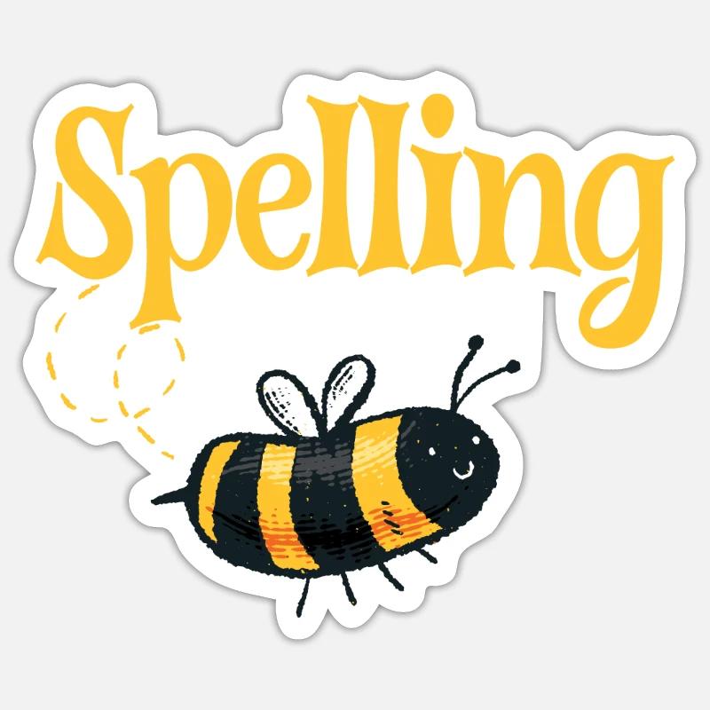 Spelling bee buzzed bee spelling contest Sticker size S (10 x 10 cm)