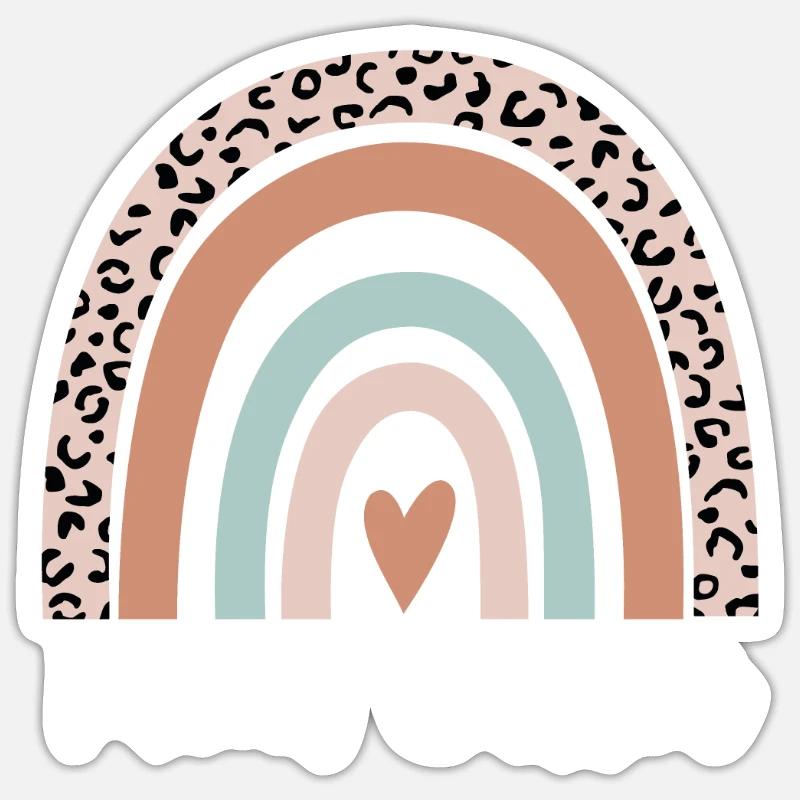 Fleischschneider Regenbogen Leopard Lustiger Fleischschneider Sticker Größe S (10 x 10 cm)