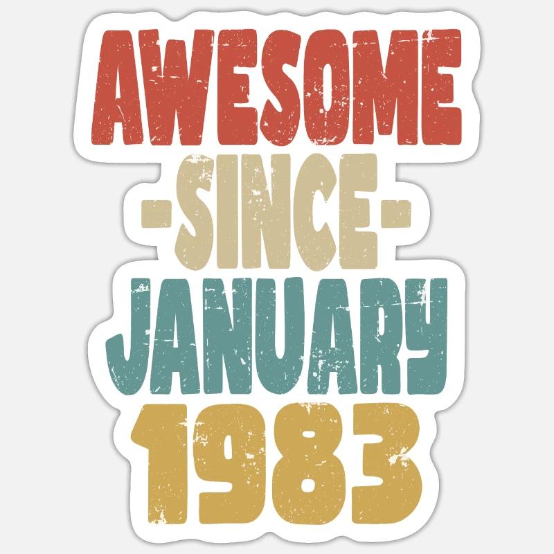 Fantastischer Januar 1983 - Sticker Größe S (10 x 10 cm) - Mattweiß