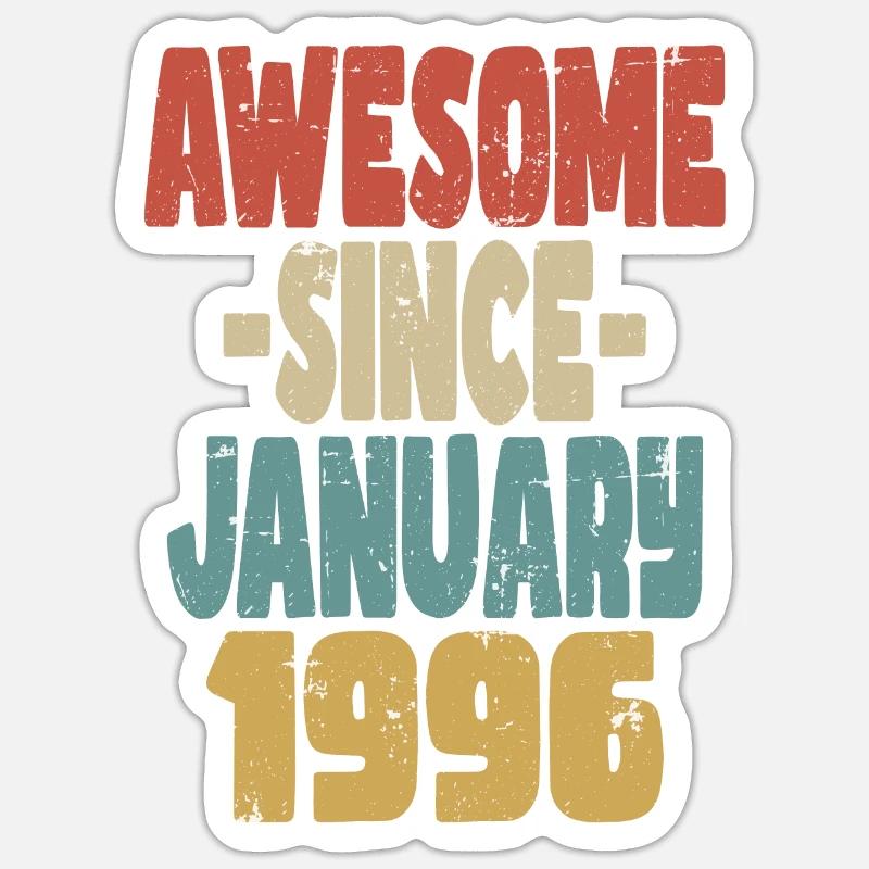 Awesome January 1996 - Sticker size S (10 x 10 cm) - white matte