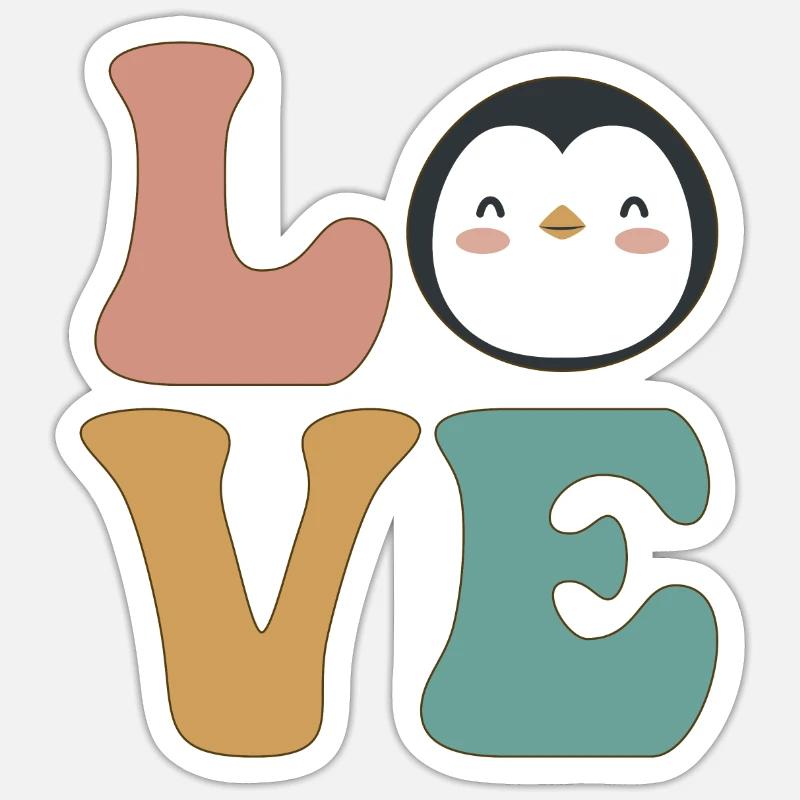 Cute Penguin Lover - Sticker size S (10 x 10 cm) - white matte