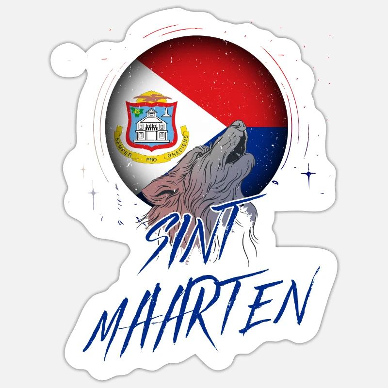 Sint Maarten - Sticker size S (10 x 10 cm) - white matte
