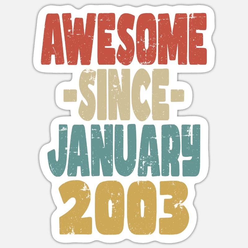 Génial Janvier 2003 - Sticker taille S (10 x 10 cm) - blanc mat