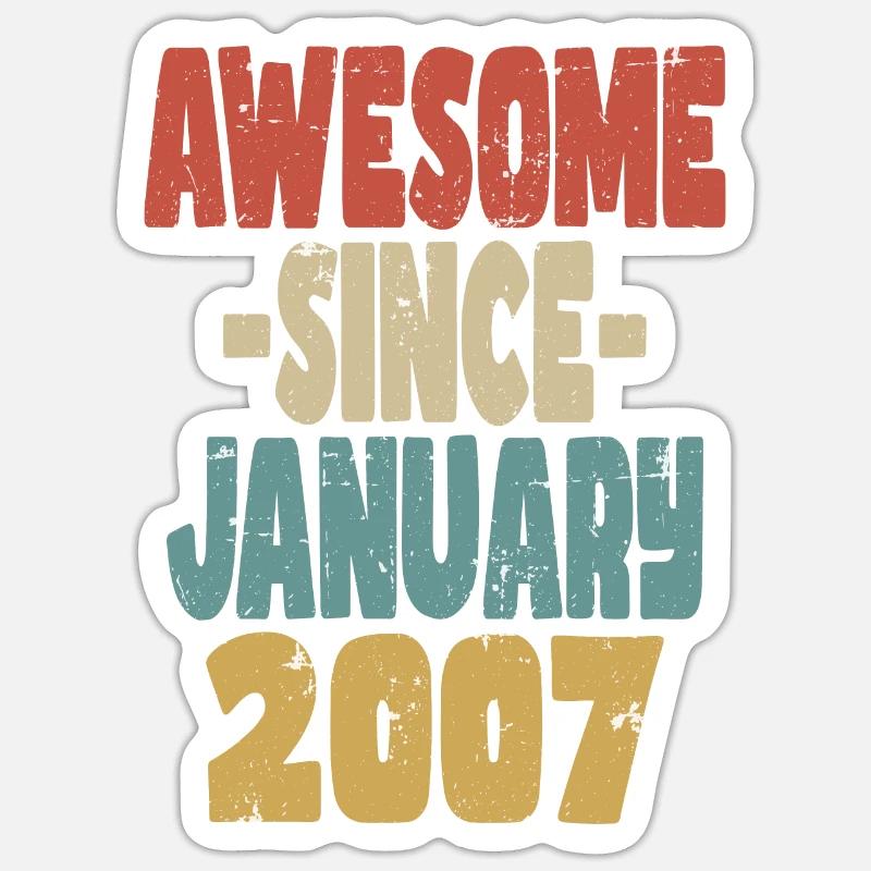 Awesome January 2007 - Sticker size S (10 x 10 cm) - white matte