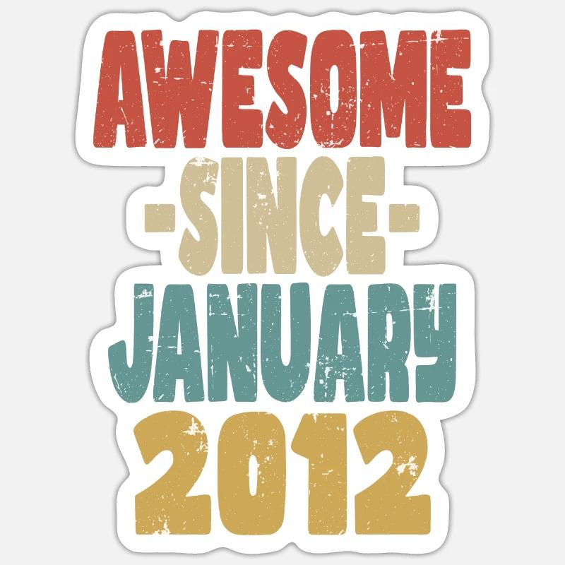 Toller Januar 2012 - Sticker Größe S (10 x 10 cm) - Mattweiß