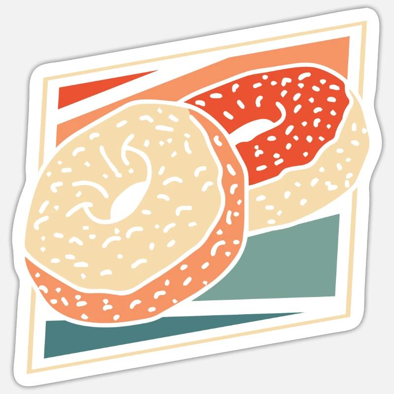 Beignet - Sticker taille S (10 x 10 cm) - blanc mat