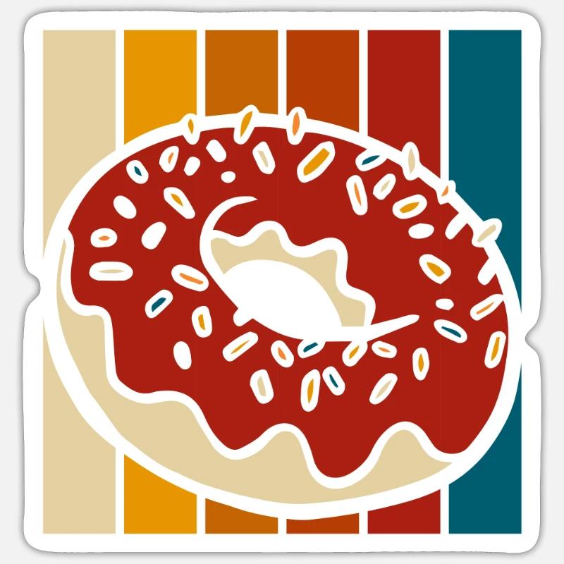 Donut - Sticker Größe S (10 x 10 cm) - Mattweiß