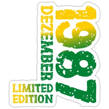 1987 Dezember Limited Edition 36. Geburtstag Deko - Sticker Größe S (10 x 10 cm) - Mattweiß - Vorne