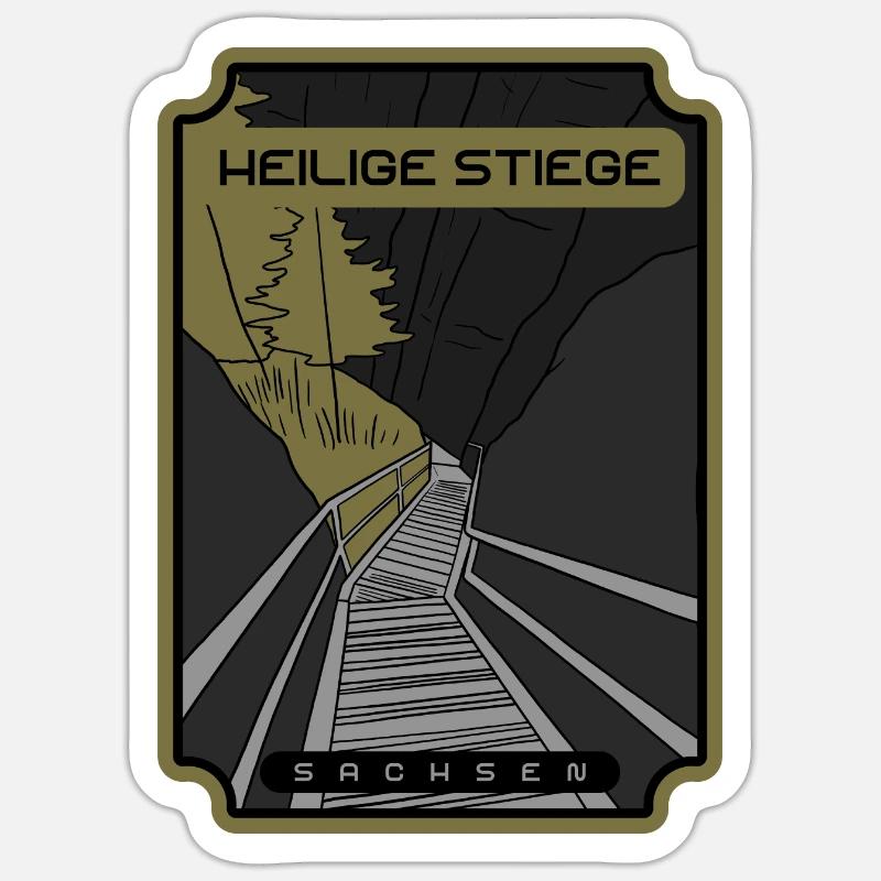 Heilige Stiege – Sachsen - Sticker Größe S (10 x 10 cm) - Mattweiß