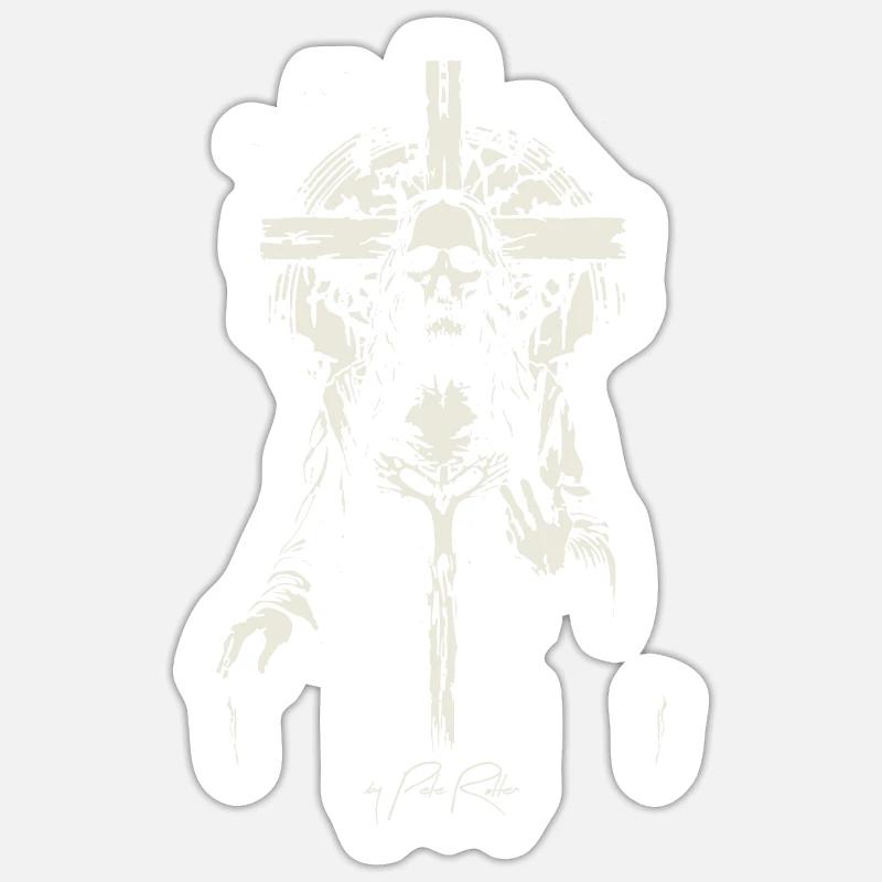 Der Heilige Retter - Sticker Größe S (10 x 10 cm) - Mattweiß
