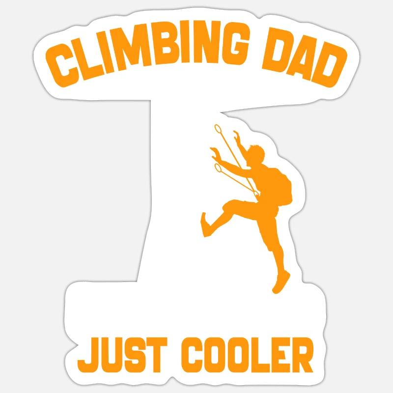 Climbing dad Like a Normal Dad Just Cooler - Sticker size S (10 x 10 cm) - white matte