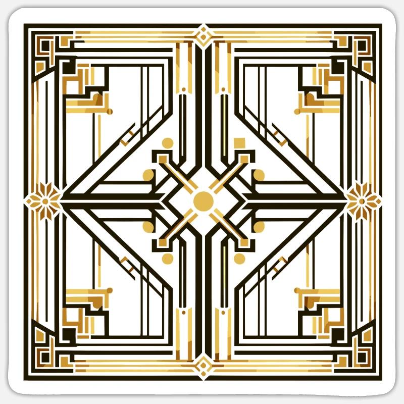 Sort Art Déco doré Sticker taille S (10 x 10 cm)