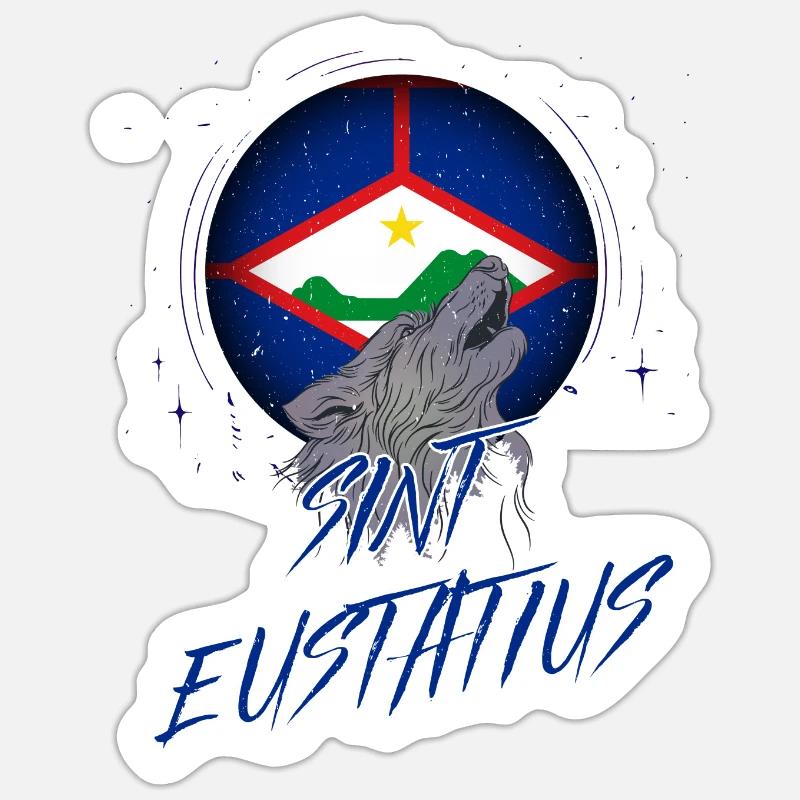 Sint Eustatius - Sticker Größe S (10 x 10 cm) - Mattweiß