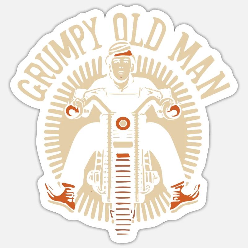 GRUMPY OLD MAN - Sticker size S (10 x 10 cm) - white matte
