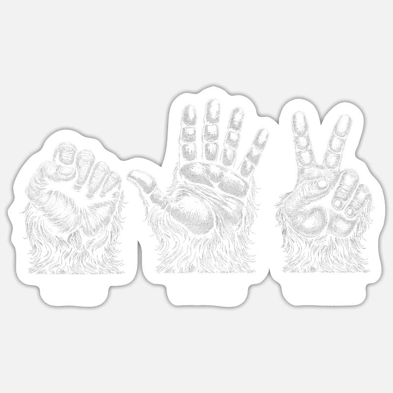 Stein Papier Schere - Sticker Größe S (10 x 10 cm) - Mattweiß