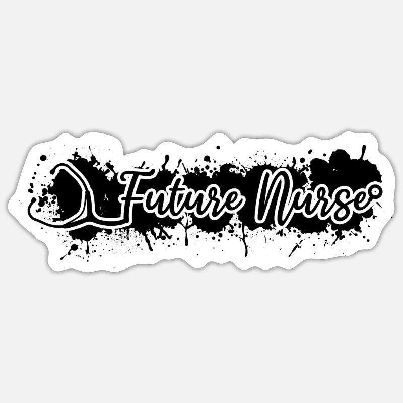 Future Nurse Bébé Infirmière - Sticker taille S (10 x 10 cm) - blanc mat