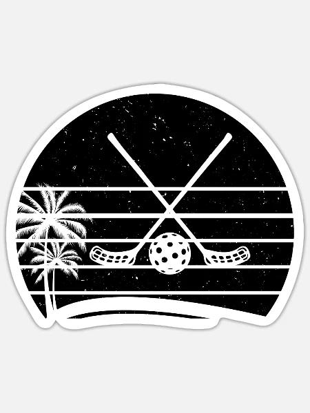 Floorball Sticks Floorball Ball Floorball - Sticker Größe S (10 x 10 cm) - Mattweiß