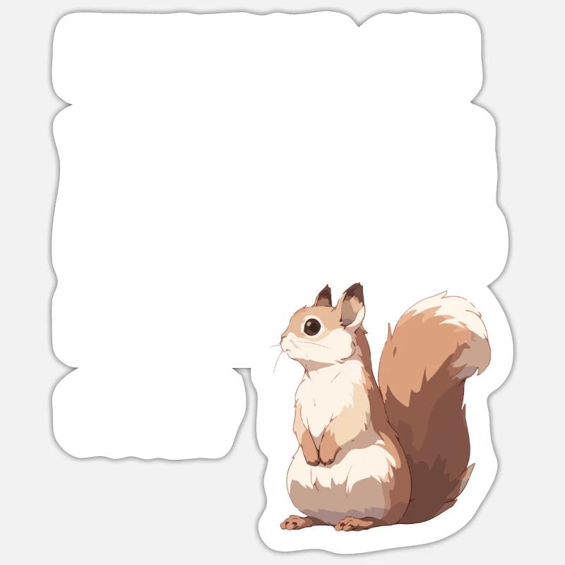 Vogelfutter Eichhörnchen - Sticker Größe S (10 x 10 cm) - Mattweiß