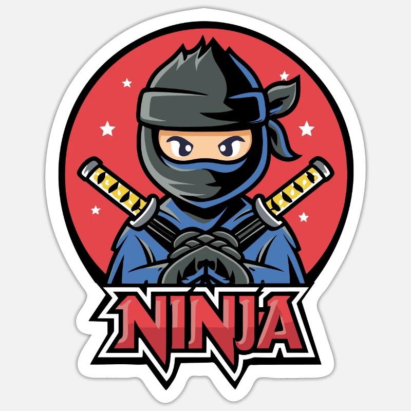 Ninja - Sticker taille S (10 x 10 cm) - blanc mat