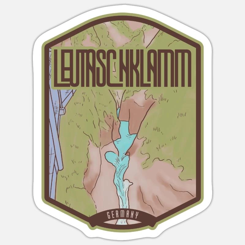 Leutasch Gorge – Germany - Sticker size S (10 x 10 cm) - white matte