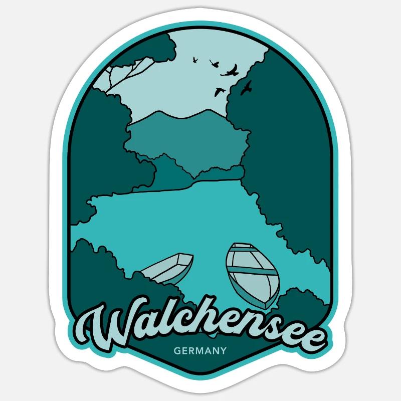 Walchensee – Germany - Sticker size S (10 x 10 cm) - white matte