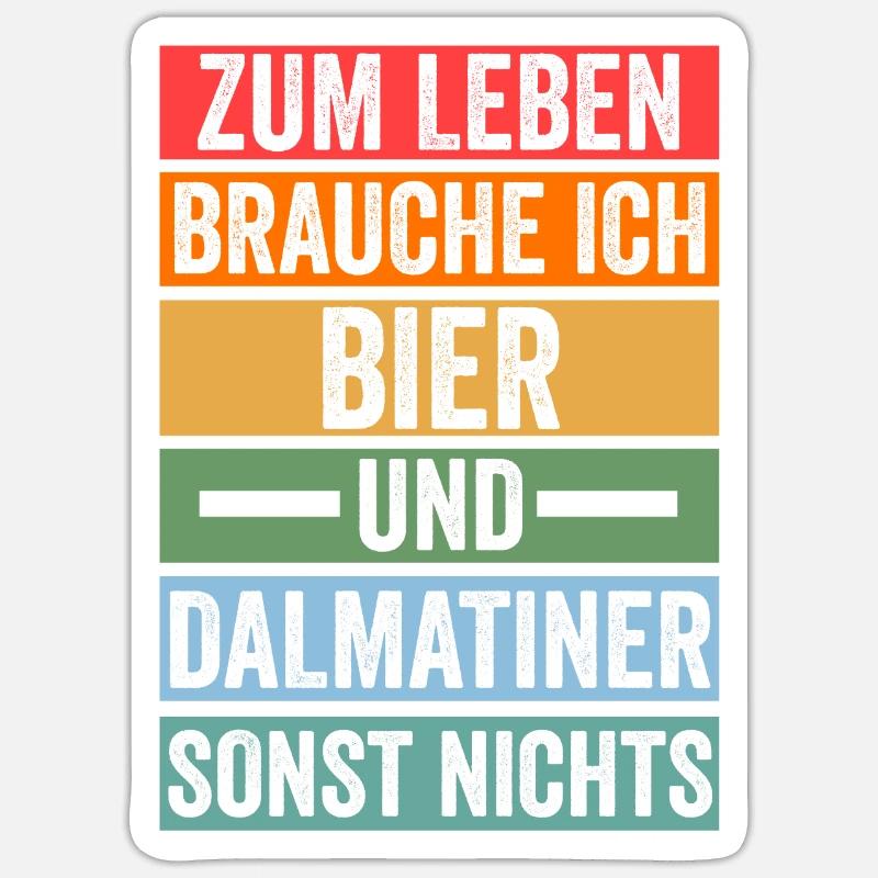 Bier Hund Dalmatiner - Sticker Größe S (10 x 10 cm) - Mattweiß