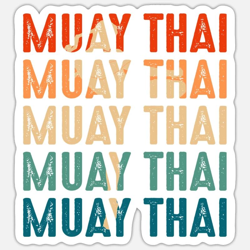 Muay Thaï - Sticker taille S (10 x 10 cm) - blanc mat
