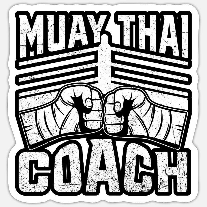 Muay Thai Trainer - Sticker Größe S (10 x 10 cm) - Mattweiß