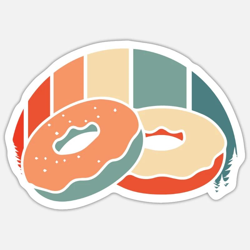 Beignet - Sticker taille S (10 x 10 cm) - blanc mat