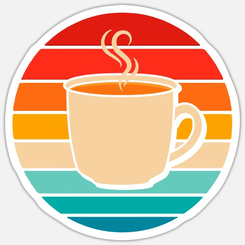 Café Café - Sticker taille S (10 x 10 cm) - blanc mat