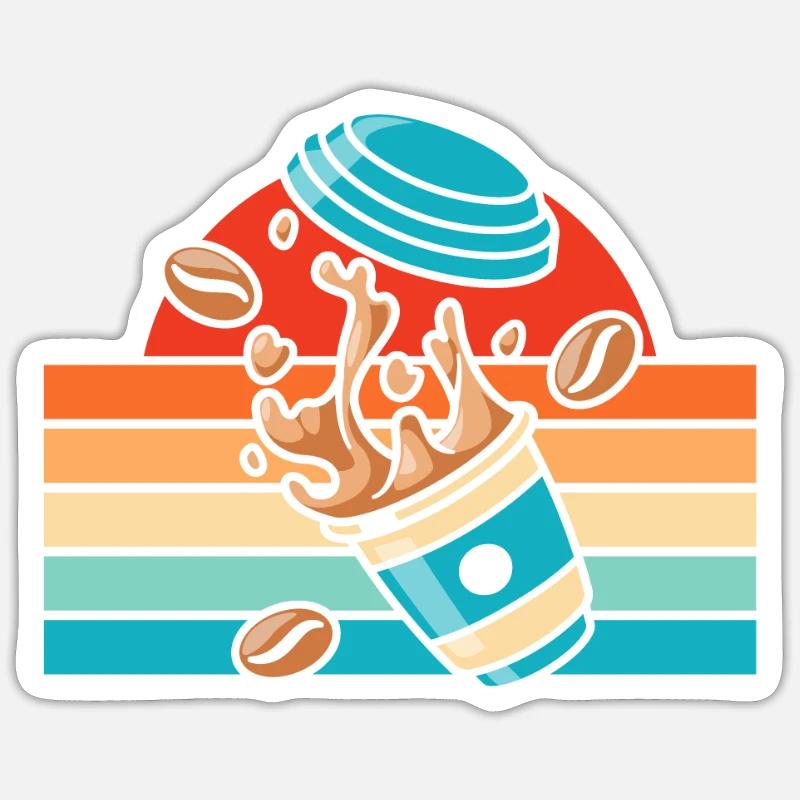 Café Café - Sticker taille S (10 x 10 cm) - blanc mat